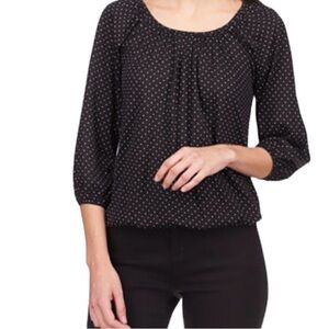 Michael Kors Black and White Polka Dot Long Sleeved Shirt
